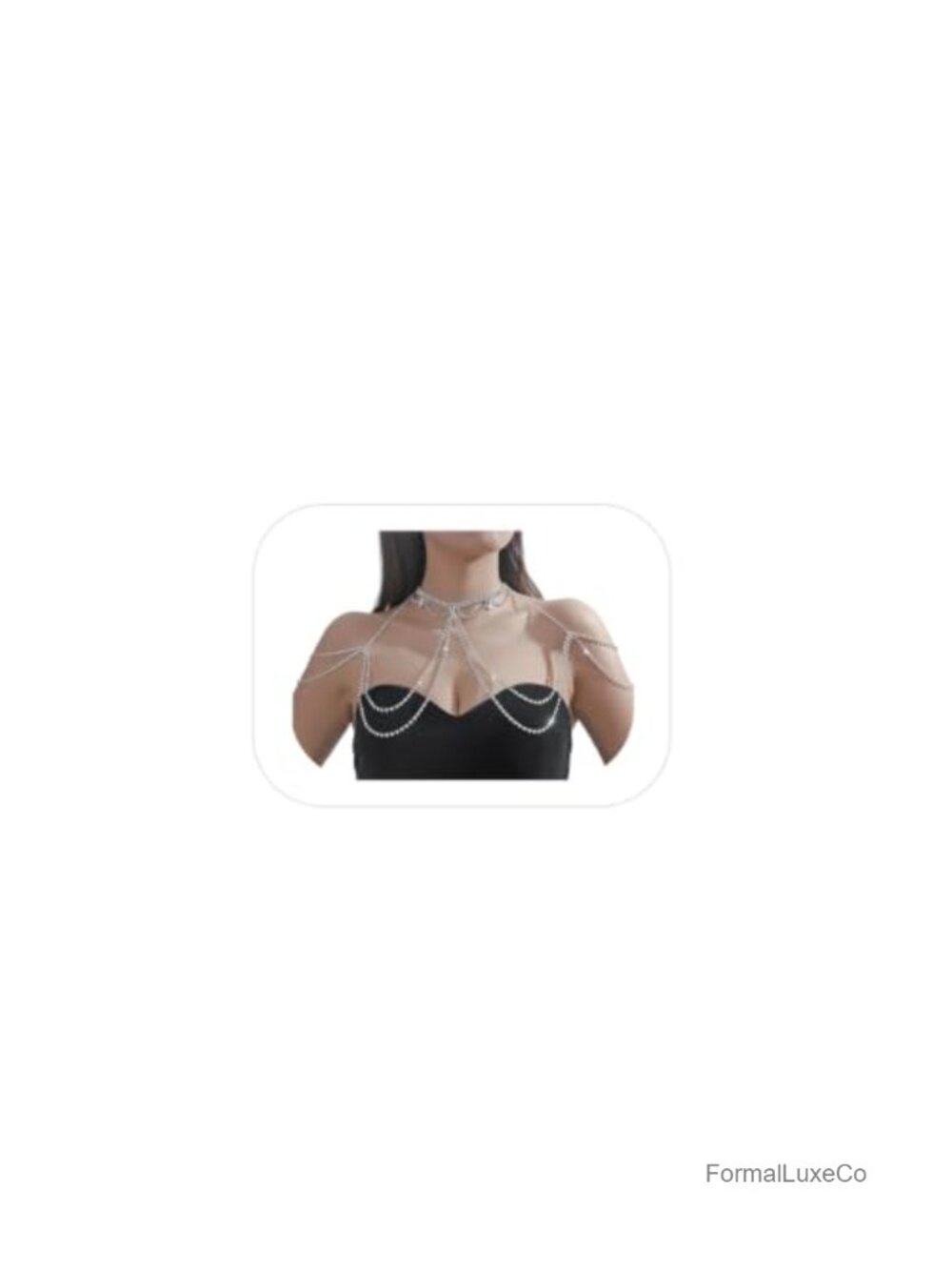 Sexy Rhinestone Body Chain, Multi-layered Waterdrop Crystal Back Necklace,
